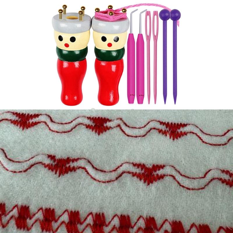 Knitting Tool Set Wooden Knitted Doll Set Knitting Toy Craft Set Easy To Use for Making Bracelets Necklaces