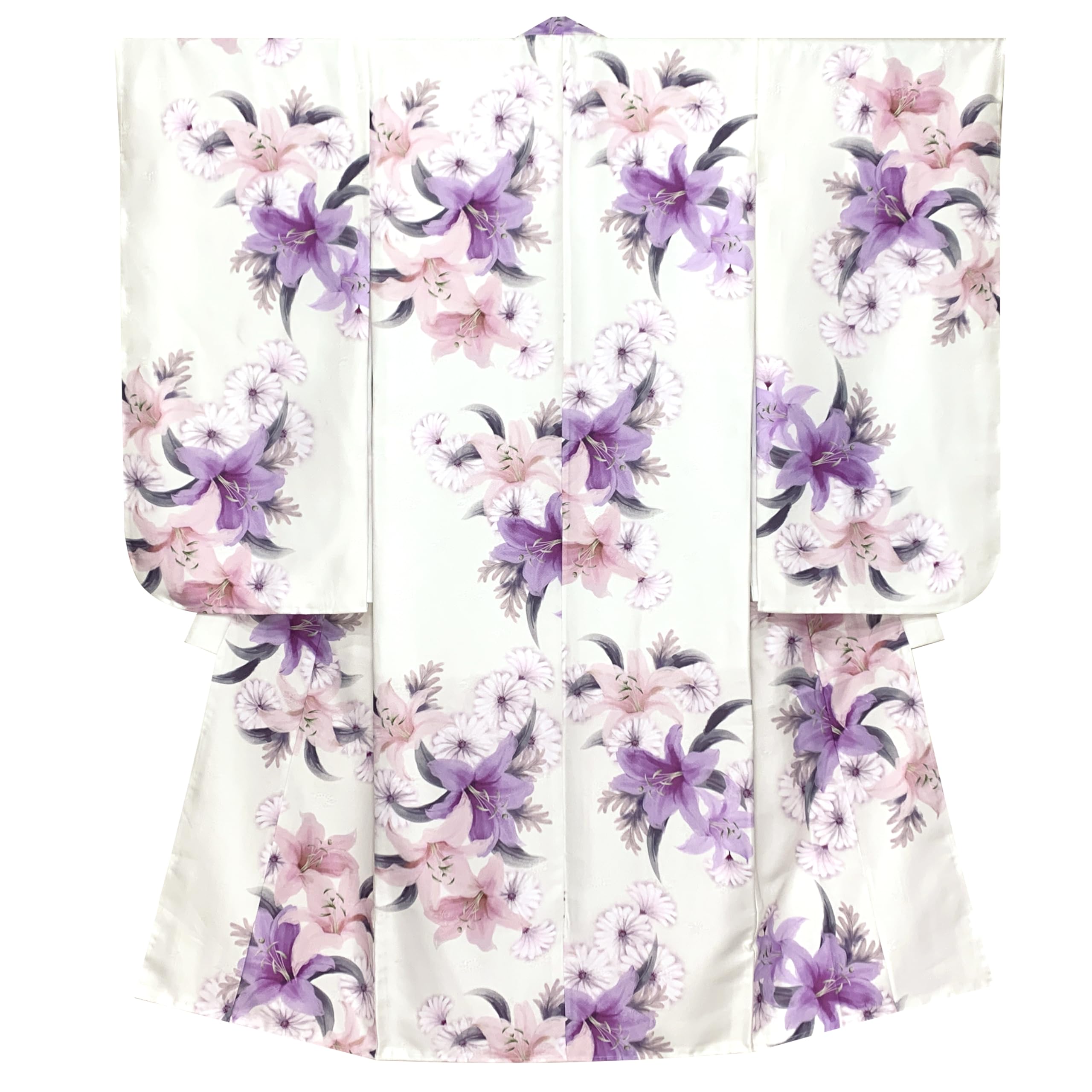 

Muromachi 7 Years Old Kimono Children Girls Kimono Long Undergarment Single Item 753 Lily and OYM613 [Kyoto st. ] Shichi-Go-San Four-piece (Synthetic