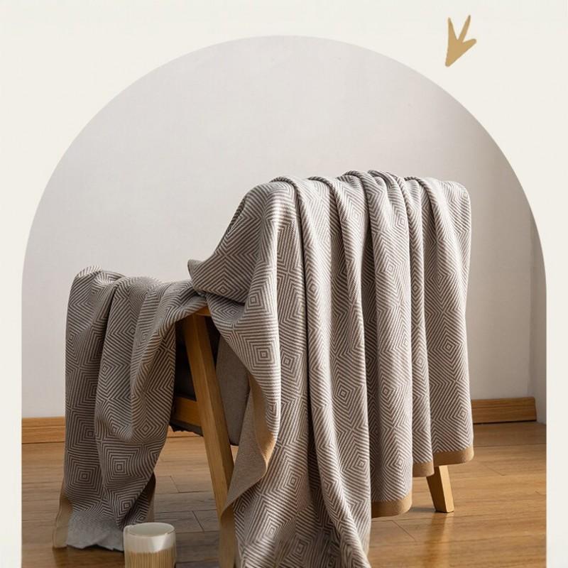 Acrylic Knit Sofa Throw Blanket Cotton Top Layer Nordic Geometric Lightweight Luxury Nap