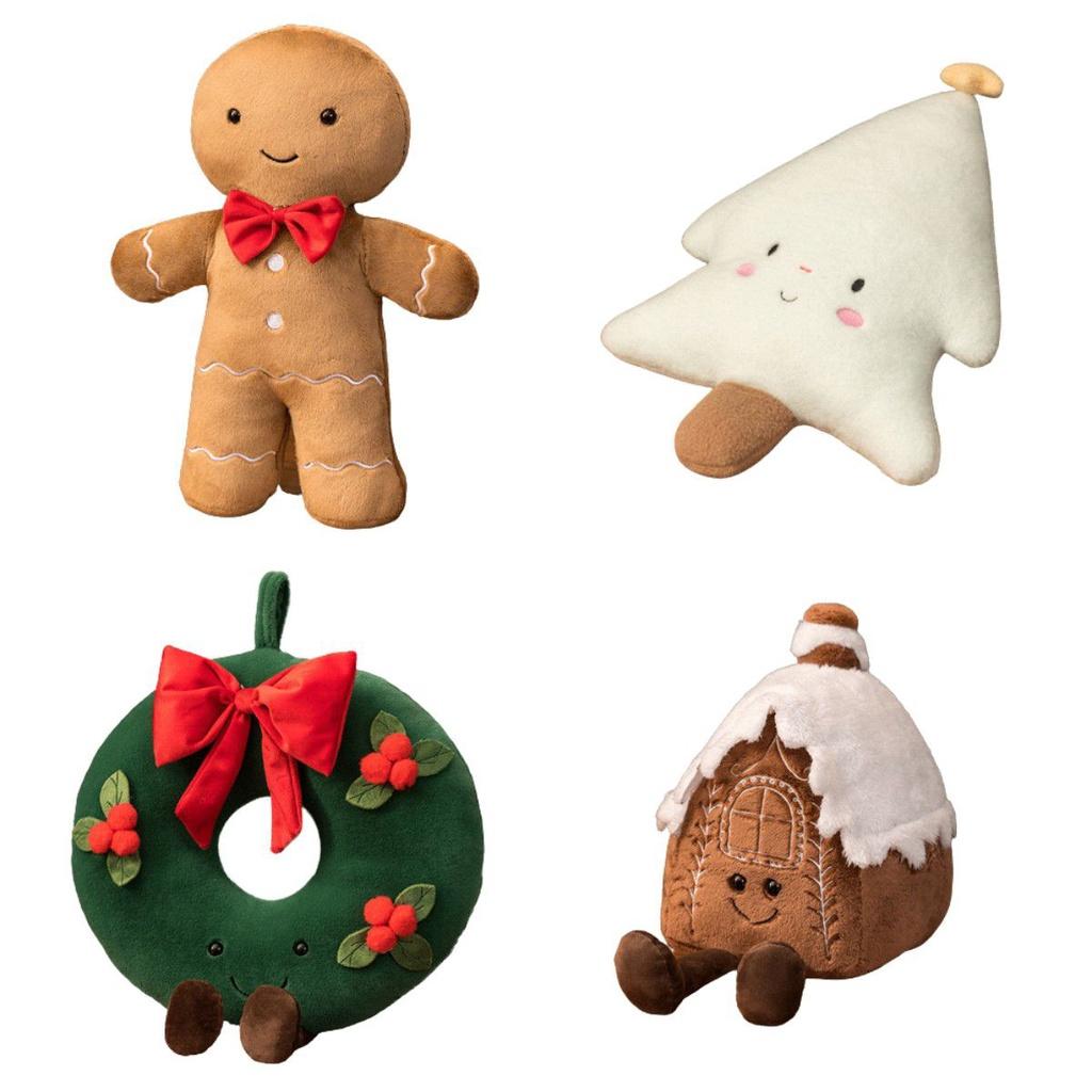 Adorable Christmas Gingerbread Man Plush Toy Pillow Doll Ornament