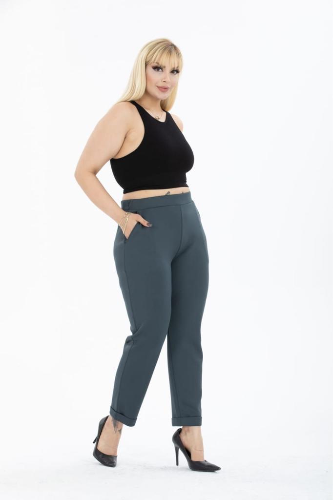 Women's Big Size Dress Diving Fabric Ankle Length Trousers