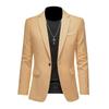 Automne Tendance Luxe Léger Homme Coupe Slim Costume Formel Subtilité Veste Décontracté Affaires Couleur Unie Revers Manches Longues Poches Costume