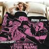 1PC Blackpink Custom Name Patterned Flannel Blanket Suitable For All Seasons for Home Decor Warmth and Comfort Gifts Holiday Present
