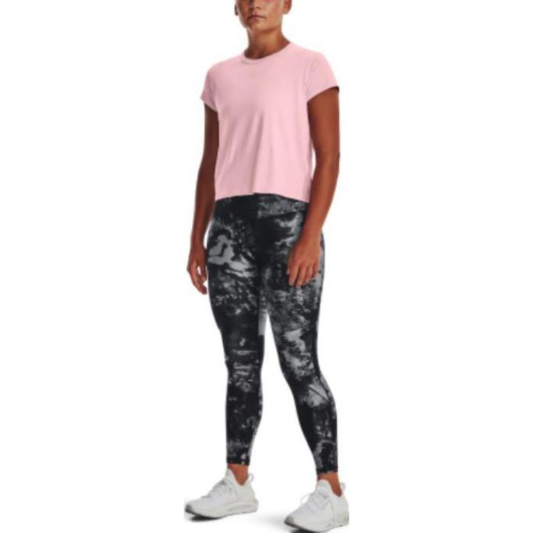Under Armour Knockout Solid Simple Training Sports Crew Neck Short Sleeve T-Shirt Women T-Shirt Pink 1374607-647