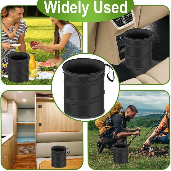 2 PCS Car Trash Can, Collapsible Pop-Up Car Garbages Can, Portable Garbage Bin With Elastic Band, Small Garbage Can For Back Seat Front Seat, For