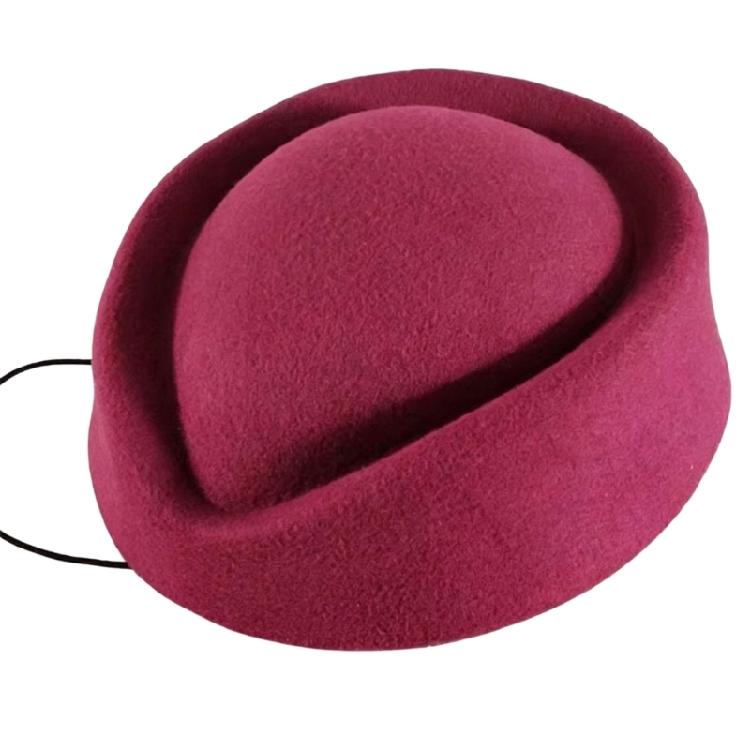 Classical French Flight Attendant Hat Polyester Stewardess Costume Accessoris Women Winter Fashion Headwear