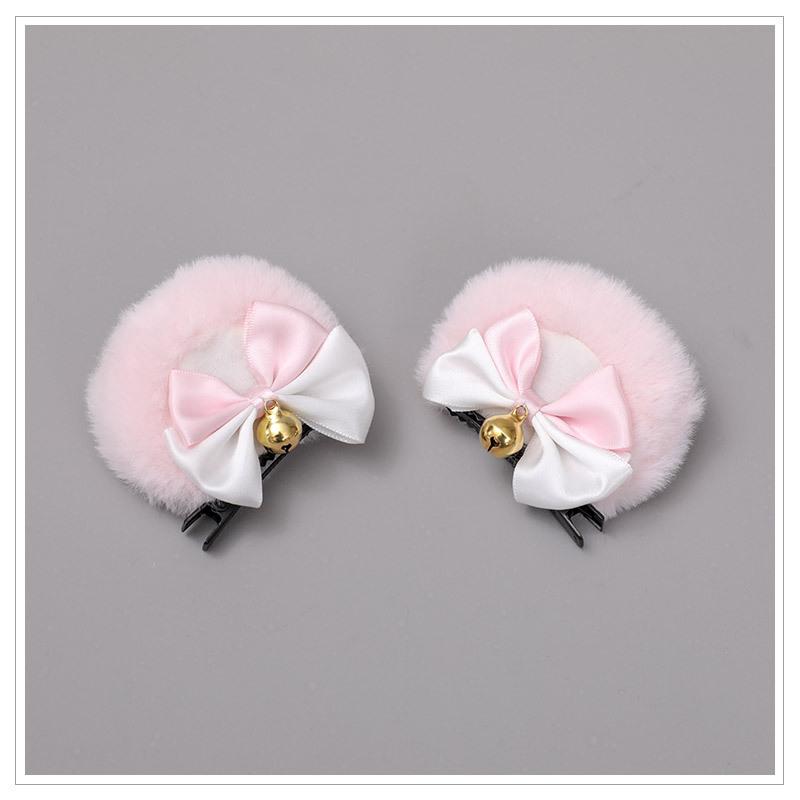 Tierohren Haarspangen Mode Kreative Haaraccessoires Doppelte Schleife Glöckchen Bärenohrclips Lolita Kawaii Cosplay Spange Dekor