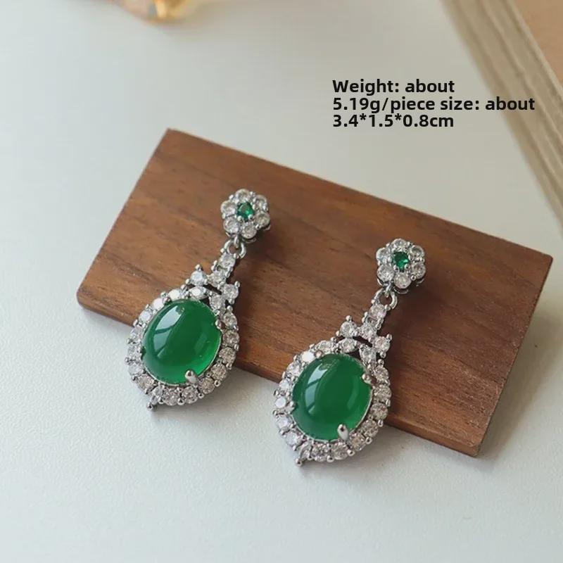 Elegant Retro Zircon Earrings: Chic, Versatile, and Luxurious Silver Needle Design
