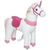 Ride-On Horse for Kids, Unicorn Design, Fabric Cover, Sturdy Frame, Smooth Wheels, Rocking Horse, 3-5 Years, White