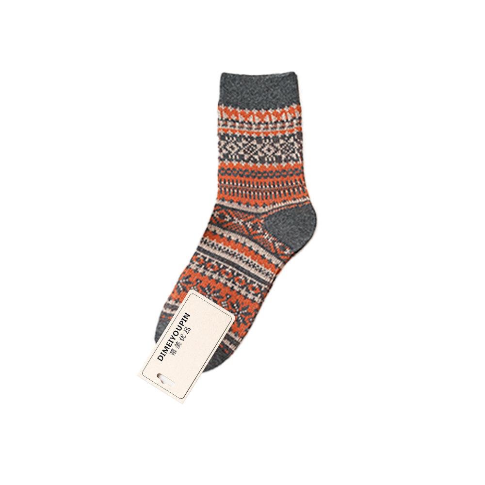 Retro Double-needle Double-path Men's Socks, Colorful Breathable and Fashionable, College Style Men's Socks, Ethnic Style