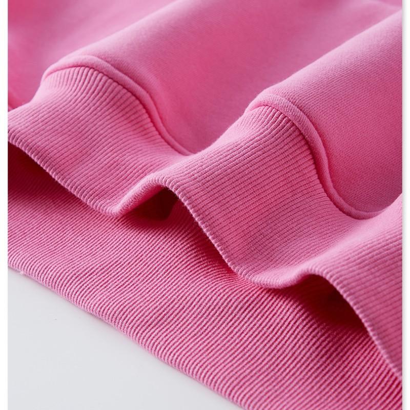 Women's Autumn and Winter Plus Cashmere Solid Color Hoodie Spice Girls Miss Umbilical American Pullover Top