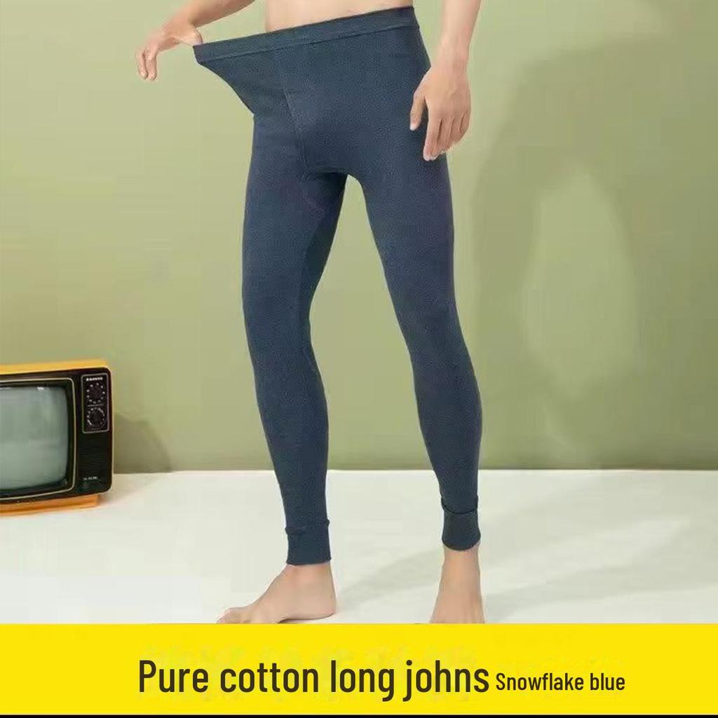 Herren Baumwolle Wolle Hose mit hohem Bund: Warm, Dünn, Lockerer Gerader Schnitt für Herbst/Winter - Ideal für Mittelalte & Ältere.