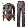 Women's Long-Sleeve Mesh Sun Protection Swimsuit with Pants