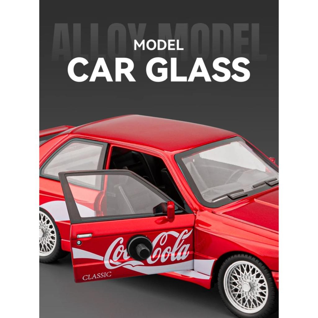 1/24 BMW M3 Coca Cola Supercoche Modelo Fundición Aleación Coche Coleccionables Hobby Miniauto Vehículo Alta Simulación Adorno Cumpleaños Niño