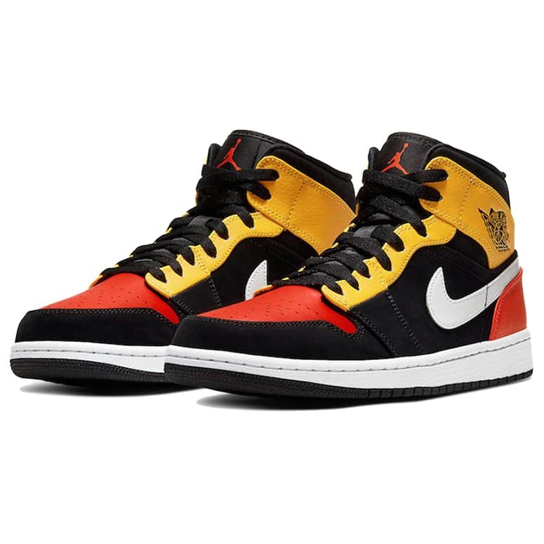 Jordan 1 Mid Black Amarillo Orange 852542-087