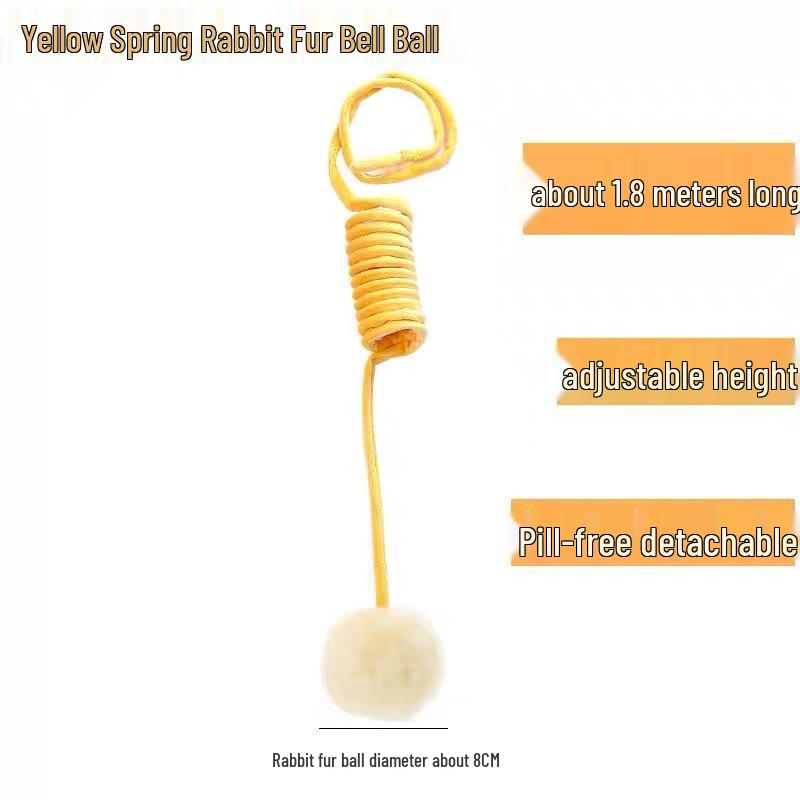 Rabbit Fur Plush Cat Teaser: Hanging Door Spring Toy for Self-Amusement and Boredom Relief
