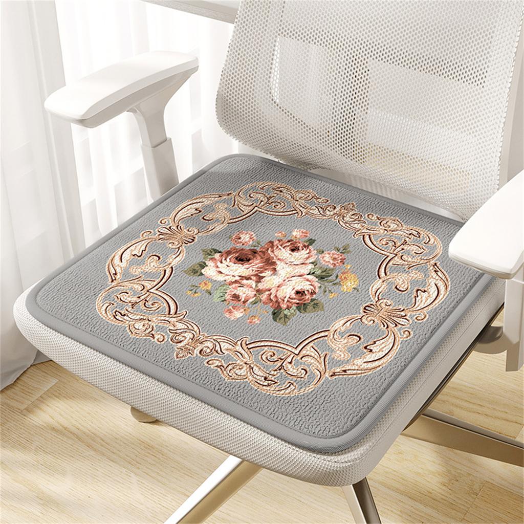 Breathable Memory Foam Chair Cushions Non Slip Flower Pattern Square Seat Pads for Comfort and Softness