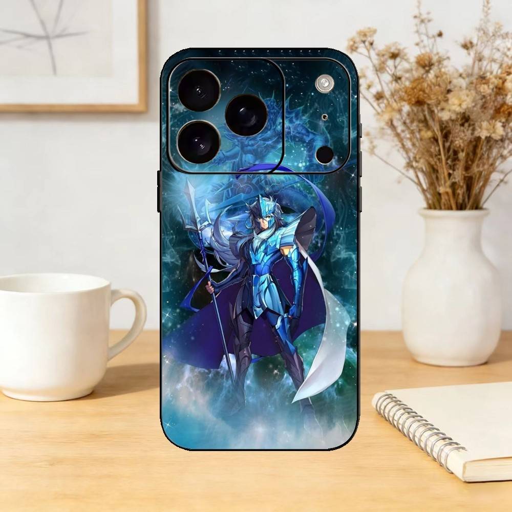 S-Saint Anime S-SeiyaS Phone Case For iPhone 17,16,15,14,13,12,11 Plus,Pro,Max,Mini Silicone black Soft Cover