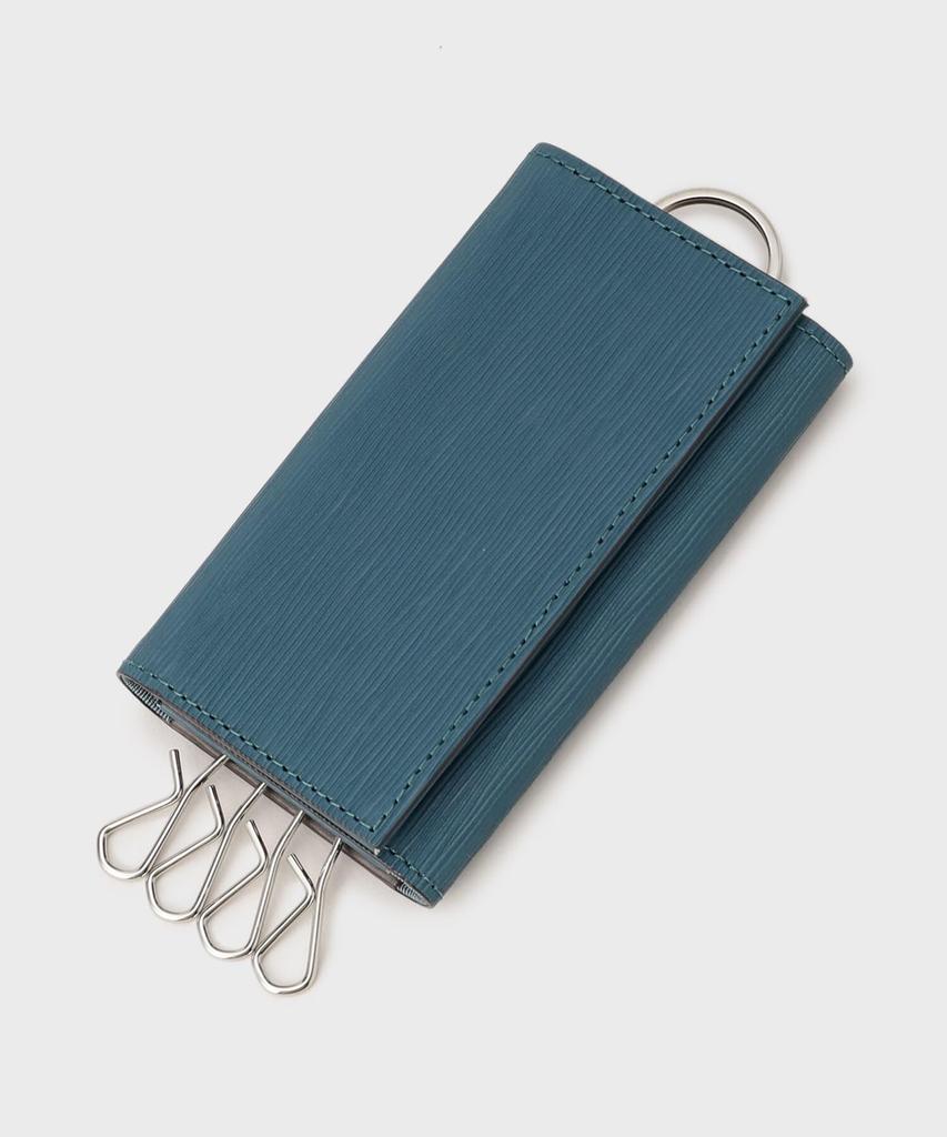 Takeo Kikuchi Key Case, Key Holder, Charm [NEW Leather Ripple] Key Case G8709491 Men's Navy (094) 00 (FREE)