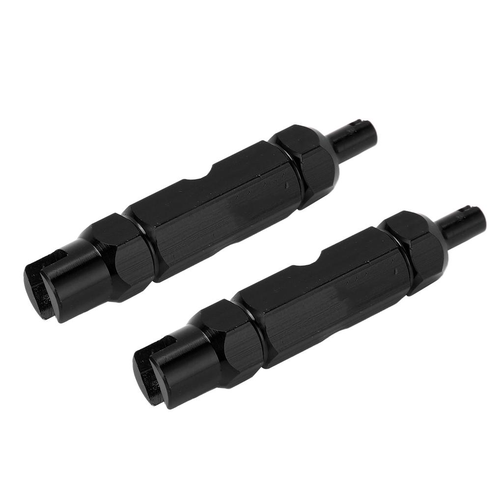 2pcs Bike American Valve Core Double Head French Valve Core Remover Wrench Repair ToolBlack