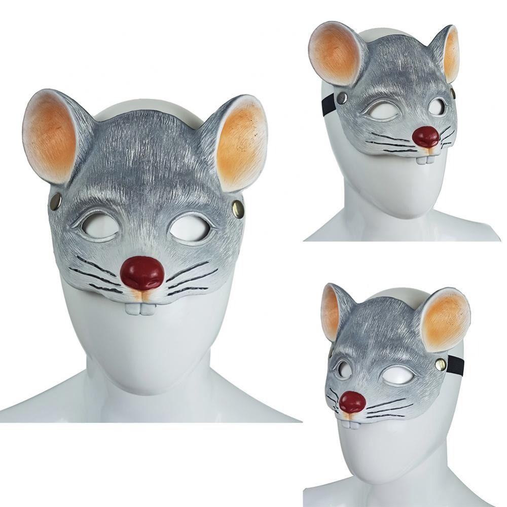 For Women Men Cosplay Accessory Halloween Masks Half Face Mask Mouse Face Cover 3D Animal Mask
