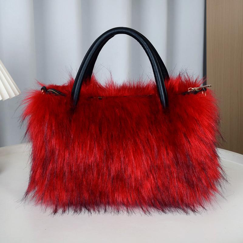 2025 Fall/Winter Women's Plush Faux Fur Crossbody Shoulder Bag