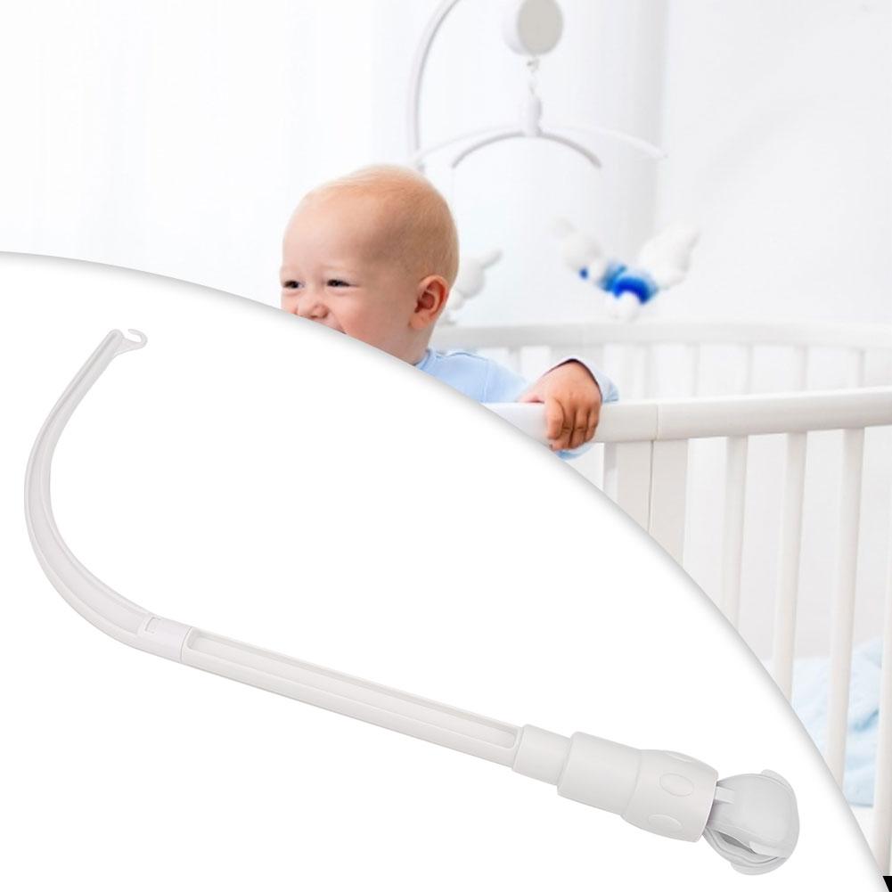 Baby Bed Bell Toy Rattles Bracket DIY Baby Crib Decoration Hanging Arm Bracket (H Style)White