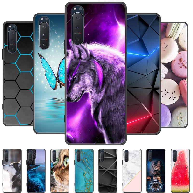 Für Sony Xperia 5 II Hülle Silikon Rückseite Handyhülle für Sony Xperia 5 II Hüllen Xperia1 III L4 Weiche Bumper Coque Cool Fundas