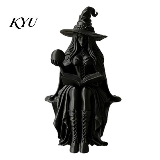Gothic Witch Figurine 3D Printed Fortune Teller Figurine, Halloween Mystic Gypsy Statue for Shelf Unique Holiday Gift Tabletop Display, Sculpture with