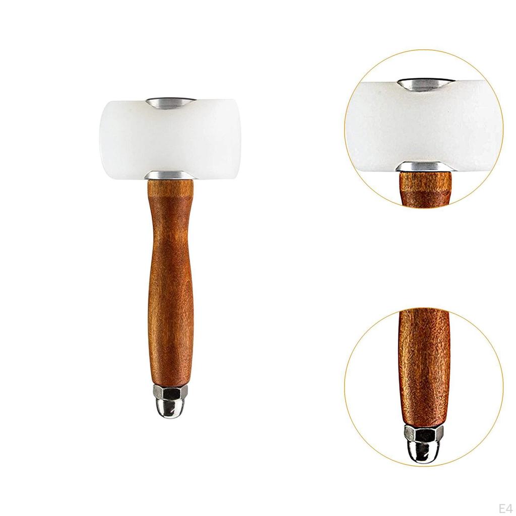 Leather Carving Hammers Leathercraft Mallet Easy To Use, Nylon Hammers, Wooden Handle