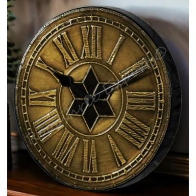Vintage Uhr Messing Handgefertigt Holz Analog Wanduhr