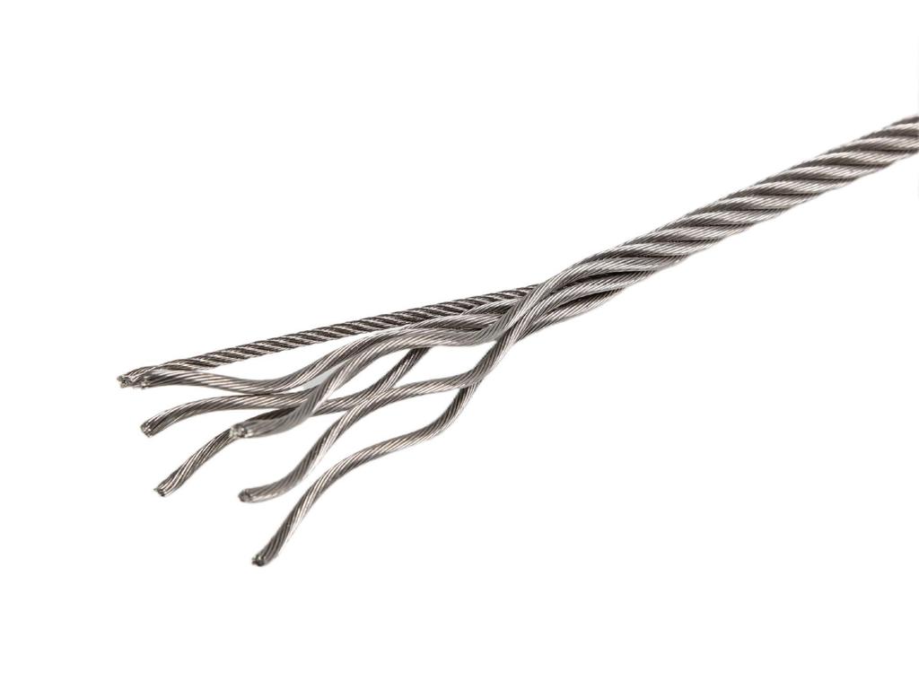 Cavo in acciaio inossidabile 304 per attrezzatura da pesca - 7x7 trefoli, opzioni di diametro: 0.36/0.5/0.8/1/1.2/1.5/2/2.5/3mm