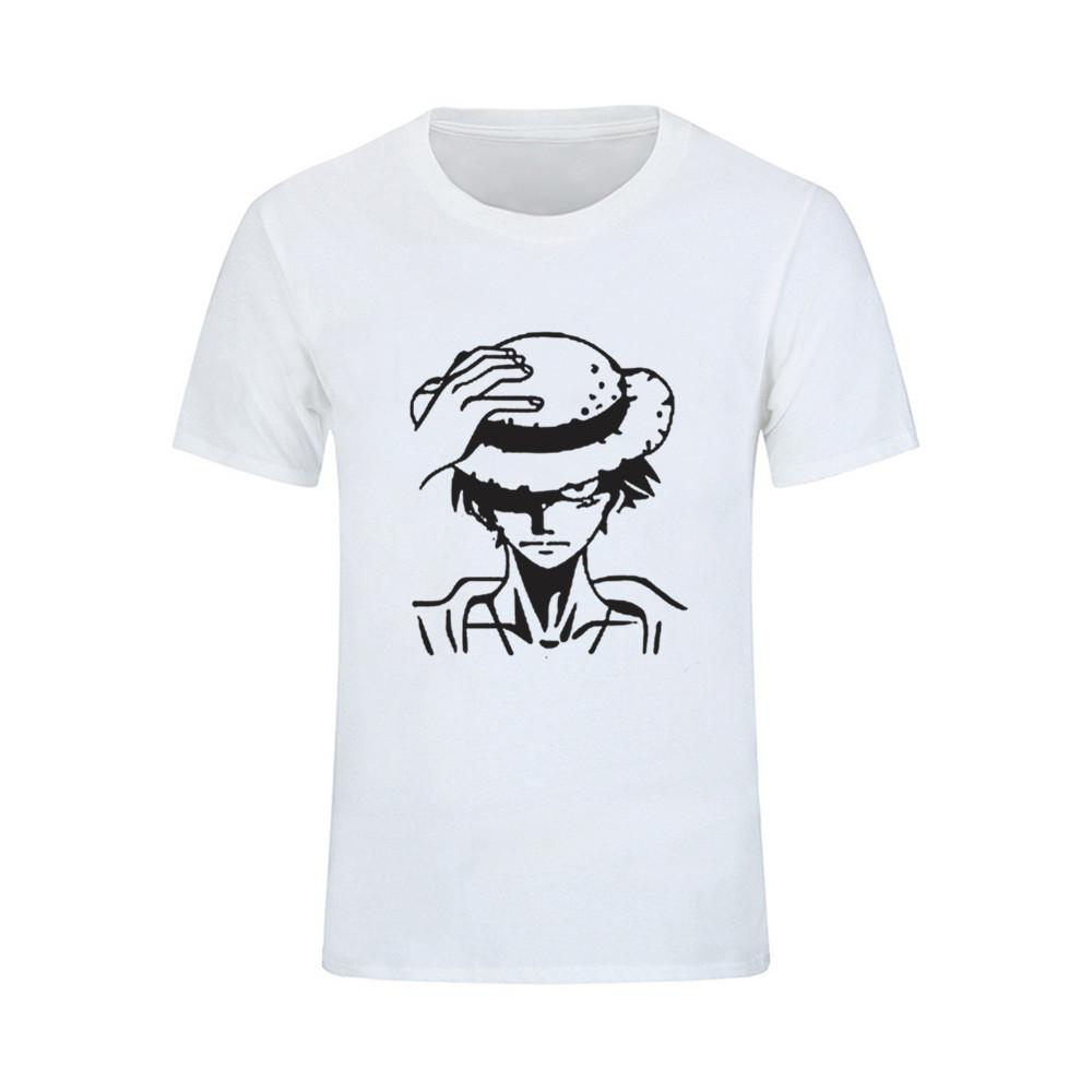 White Black Men T Shirt Short Sleeve One Piece Luffy Casual 3D Tshirt Homme O Neck