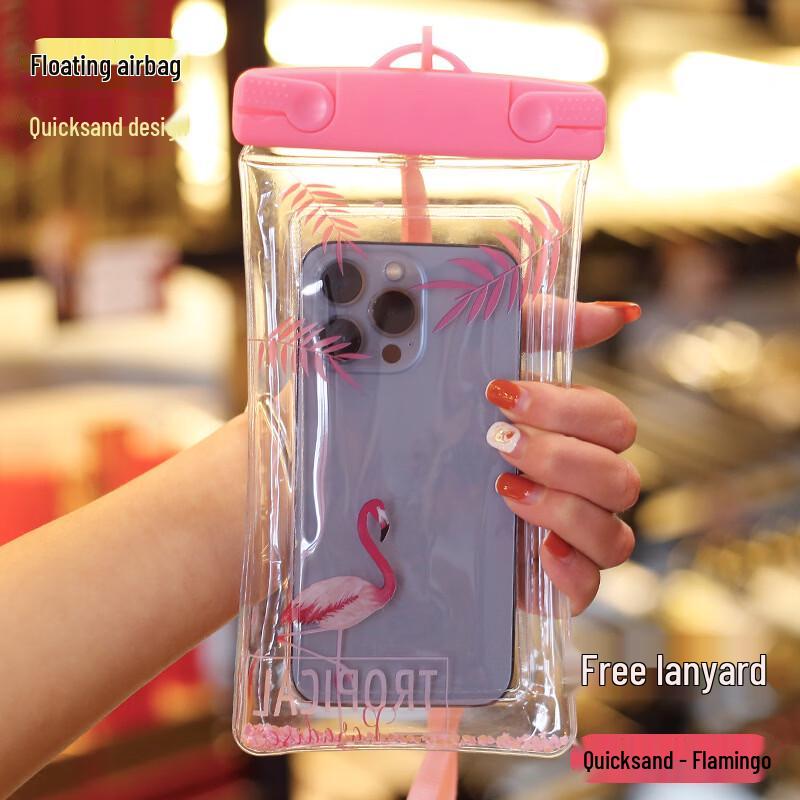 Alliance Messenger Flamingo Quicksand Waterproof Phone Pouch