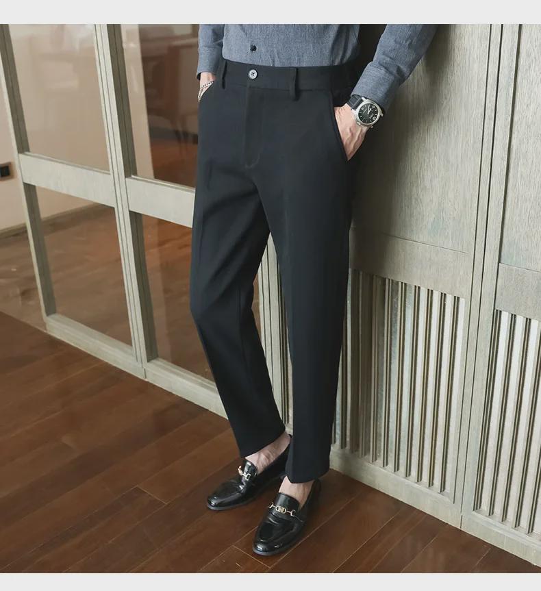 Men's High-End Wool Trousers: Autumn/Winter Thickened, Slim-Fit, Business Casual Trendy Pants