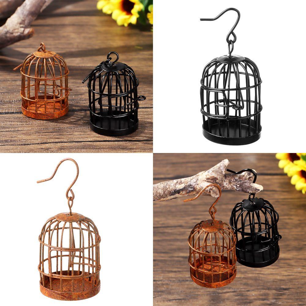 1 Pcs Bird Cage Diy Iron Metal Bird Cage Micro Landscape Hollow 1:6 1:12 Scale Doll House Desktop Small Decoration Household Decoration