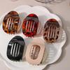 Fashion Oval Flat Hair Clips For Women New Design Leopard Large Flat Round Claw Clip French Concord Hair Clips Hair Accessories