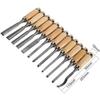 12Pcs Wooden Carving Chisel Set, Woodworking Tools Set with Pouch, Full Size Knife Gouge Kit for Carving Projects Consruction An