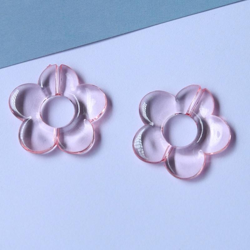 Colored Perforated Beads Hollow Flowers-Shaped Pendant DIY Clothing Accessories Earrings Hairpin Phone Shells Material