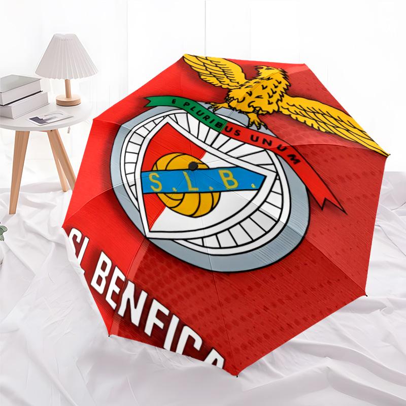 1pc B-Benfica Umbrella, Sun Protection, And UV Shielding. It Has Eight Sturdy Ribs for Outdoor Use And Perfect As a Holiday Gift