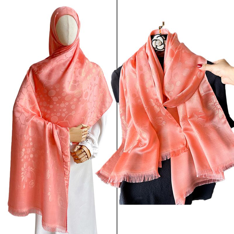 Luxury Brand Muslim Bohemia Long Pashmina Hijab Scarf Cashmere Shawl for Women Foulard Soft Turban Jacquard Bandana Headband