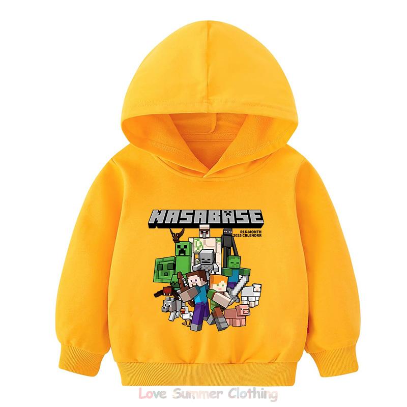 Minecraft Hoodie for Kids HD Print Boyd and Girls Pullover Polyester  Casual Girls Sweatshirt Fall Many Colors Age 4-14