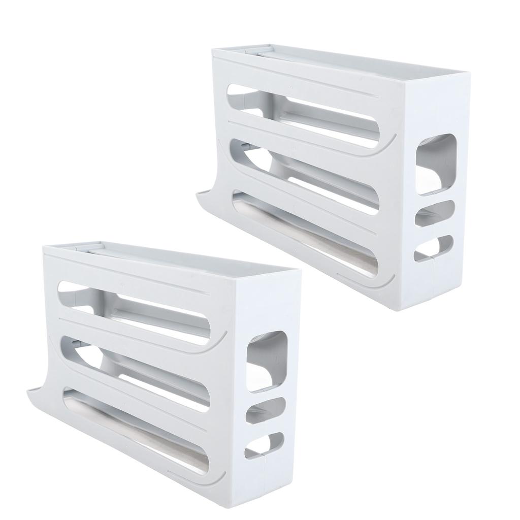 Egg Dispenser Auto Rolling Large Capacity 4 Tier Space Saving Egg Tray Organizer for Refrigerator