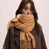 Korean Style Long Wool Scarf Thickened Winter Neckerchief Elegant Imitation Cashmere Scarf  Student
