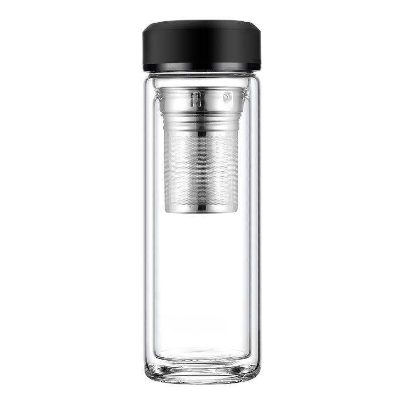 

Vacuum Glass Tea Separation Bubble Tea Cup 400ml Insulated Male Water Cup with Leak Proof Design 301-400ml
