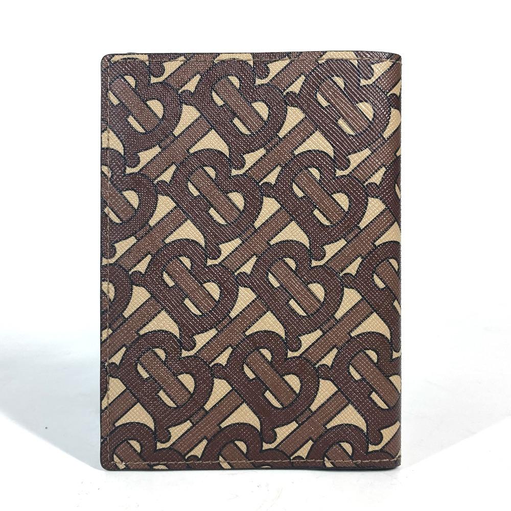 BURBERRY TB logo Passport cover passport case PVC/Leather Brown