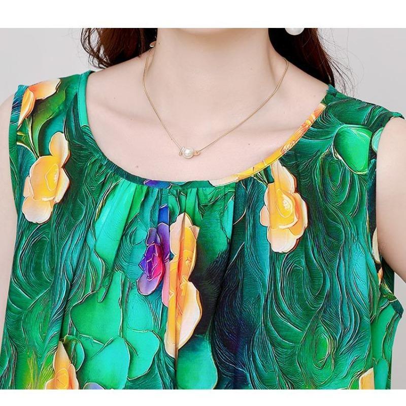 Plus Size Sleeveless Boho Dress Ethnic Summer Beach Maxi Long Dress Vacation Fashion