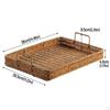 Farmhouse Hand Woven Serving Tray Entryway Keys Storage Trays Decorative Rustic Fruit Bowl Holder