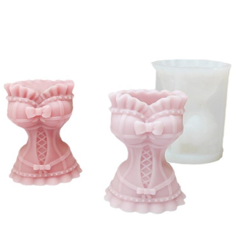 Skirt Vase Silicone Mould Handmade Woman Dress Candle Molds DIY Epoxy Resin Casting Moulds DIY Gypsum Flower Pots Making