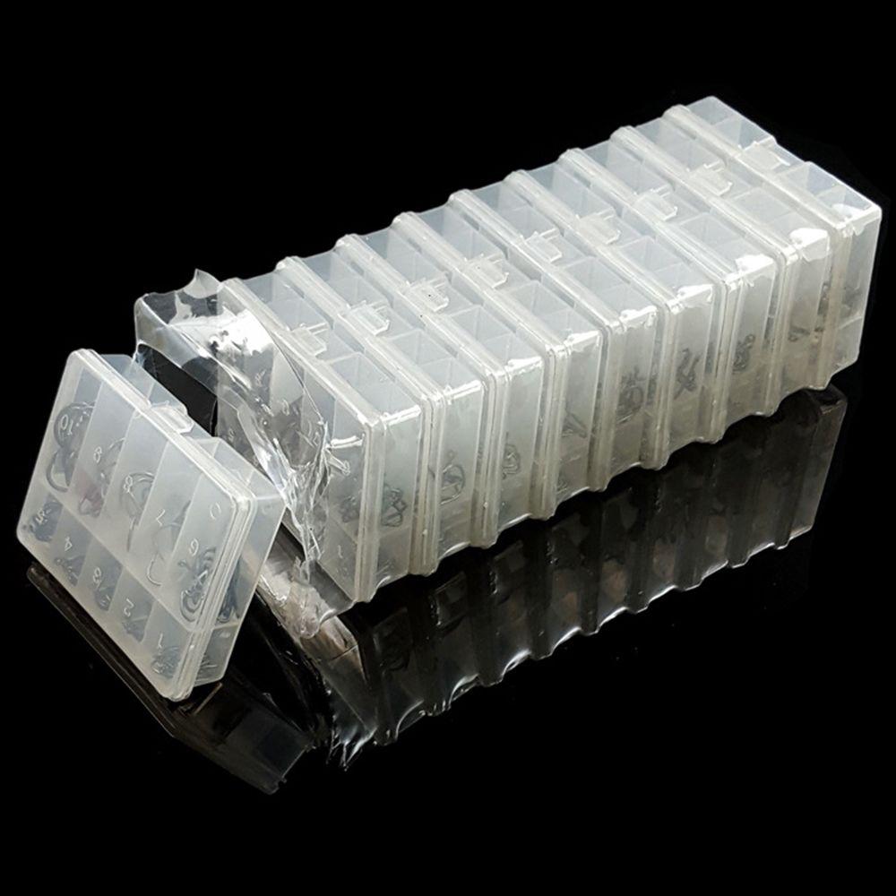 100Pcs 1 Box Sharp Carbon Steel 10 Sizes Fish Bait Fishing Hooks Fishook Durable Head